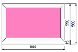Пластиковое окно 550 х 900 ТермА Эко с глухой створкой
