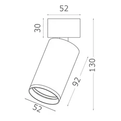 ST171.502.01 Светильник потолочный Белый GU10 1*50W IP20 D52xH130 220V Без ламп Накладные светильники