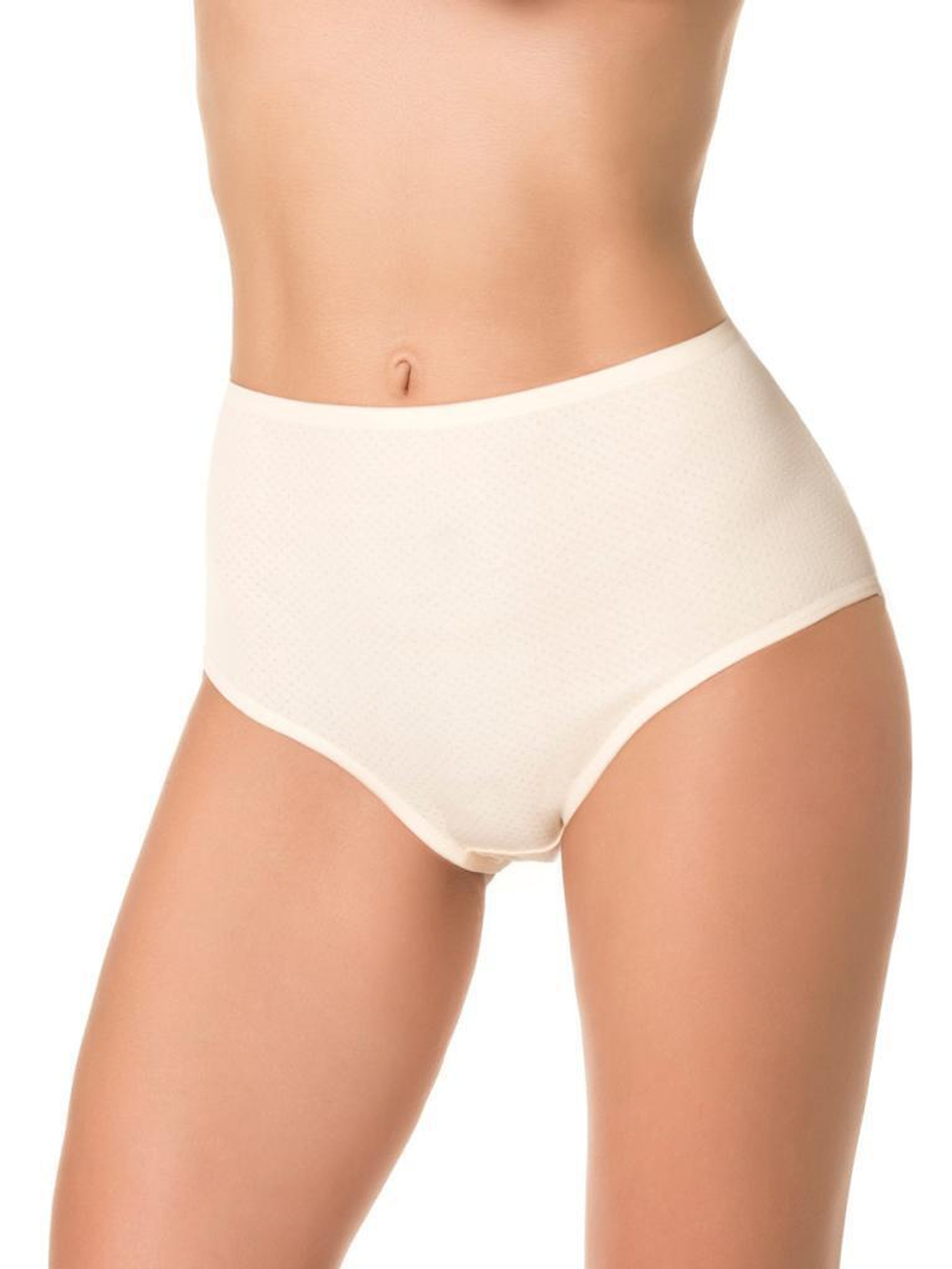 Трусы с высокой линией талии из мягкого перфорированного хлопка (Размер: XXXL) (Цвет: темно-синий)