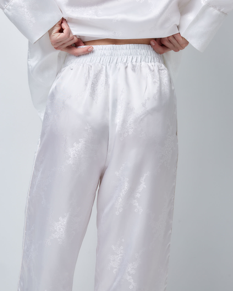 Костюм в пижамном стиле из вискозы Гуччи белый