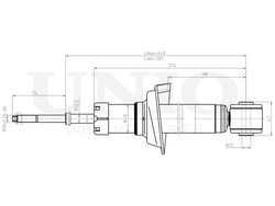 Амортизатор газовый задней подвески UNIO SAB-10423
