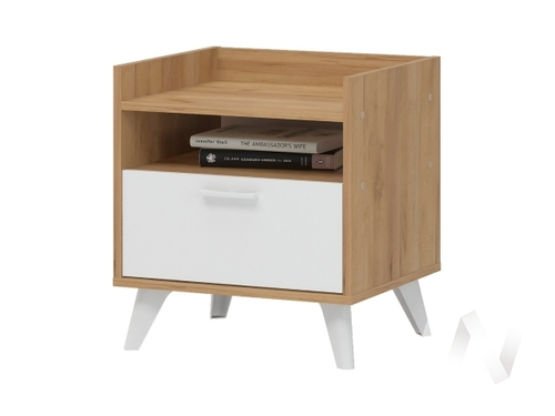 Тумба прикроватная ТБ-01 МС Ирис (дуб крафт золото/белый)