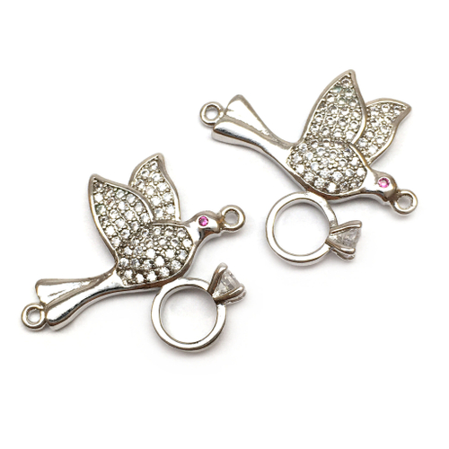 Коннектор "Голубка" 24х22 мм, родий