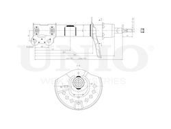 Амортизатор газовый передней подвески правый UNIO SAB-10363