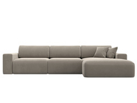 Диван угловой Лига-036 НПБ Классик Лонг правый угол МИКРОВЕЛЬВЕТ Бежевый