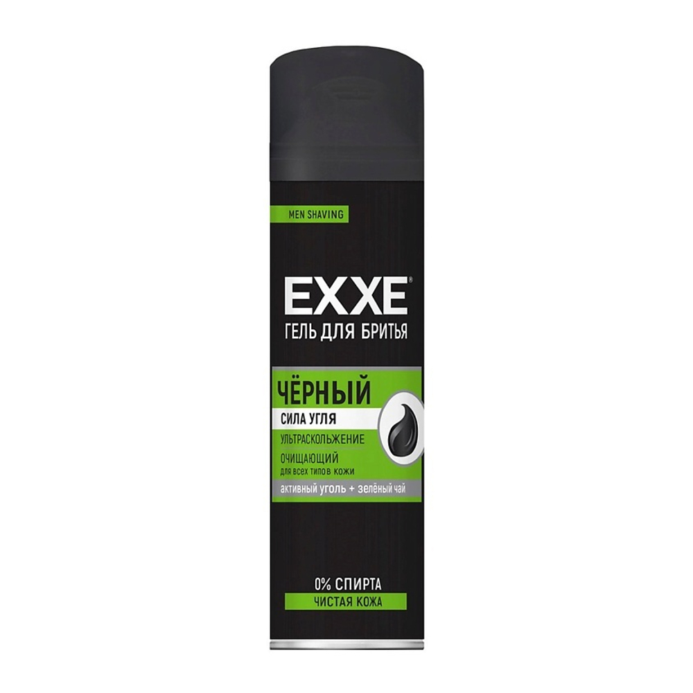 EXXE Men Гель для бритья Черный, с углем, для всех типов кожи, 200 мл