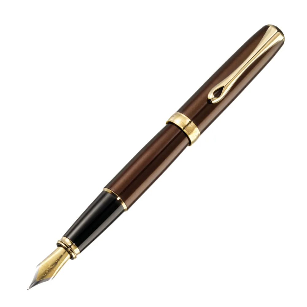 Перьевая ручка Diplomat Excellence A2 Marrakesh brown gold F 14ct. (D40213013)