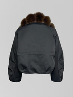 Куртка-парка 2532 укороченная со съемным воротником из меха