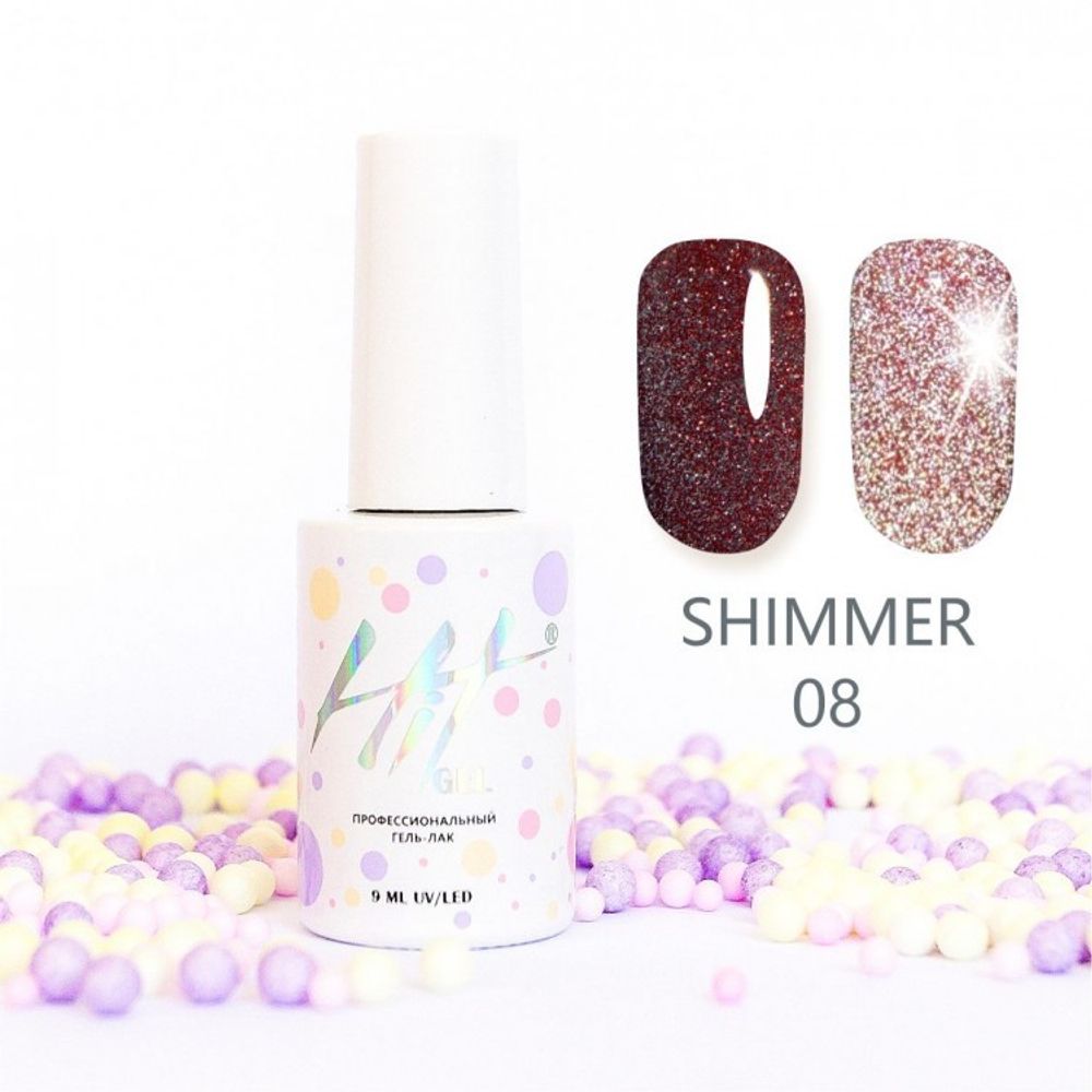 Гель-лак ТМ &quot;HIT gel&quot; №08 Shimmer, 9 мл