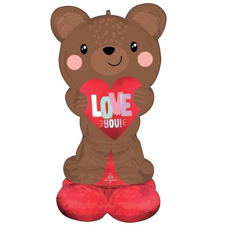 Мишка с сердцем LOVE  Ростовой шар