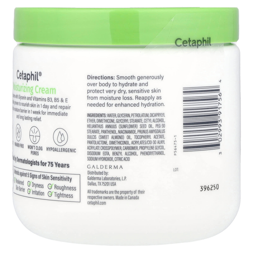 Cetaphil, Увлажняющий крем, без отдушек, 453 г (16 унций)