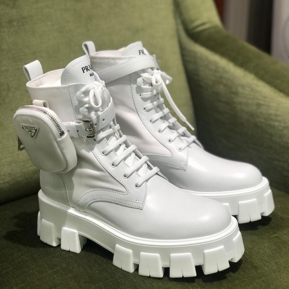 Prada Combat Boots White Prosto.Shopp