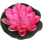 Растение водоплавающее «Кувшинка» d-10 см розовая, с подсветкой (теплый белый)