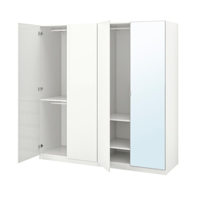 Распашной шкаф PAX FARDAL AHEIM IKEA четырехсекционный (комбинация) (белый)  230*60*220