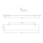 Полка для душа MILLY, стеклянная, хром, LUX-MIL-OT1210-CR