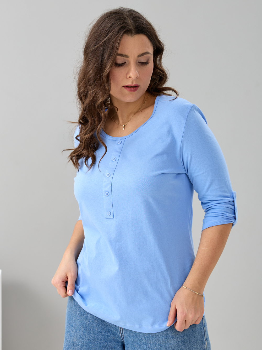 Лонгслив ЛНк-005/голубой