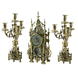 Bello De Bronze Каминные часы с канделябрами в наборе "Кафедральный"