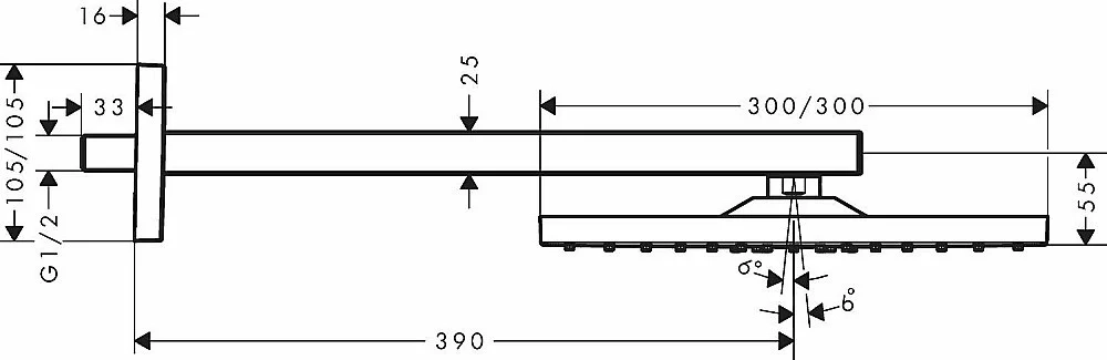 Верхний душ Hansgrohe Raindance E 300 1jet 26238140