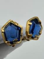 Клипсы с синими вставками Chanel