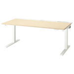 Письменный стол с регулировкой по высоте - IKEA MITTZON/МИТТЗОН ИКЕА, белый/под беленый дуб