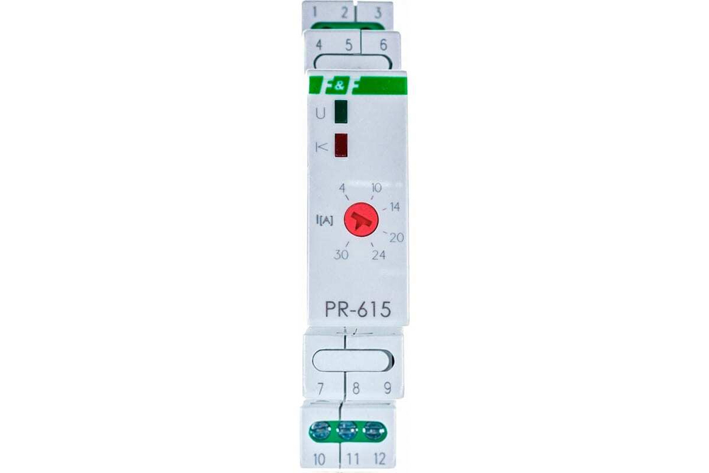 Реле контроля тока PR-615 1NO 16А (диапазон контролируемых токов 4-30А, сквозной канал)