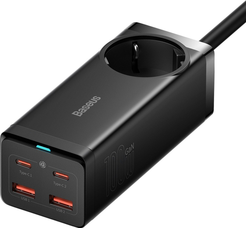 Зарядное устройство Baseus GaN3 Pro Desktop Powerstrip AC+2U+2C 100W USB Type-C, USB черный