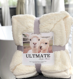 Плед 1.5 на полуторку Белый (айвори) Барашка Велюр-Плюш 140х200