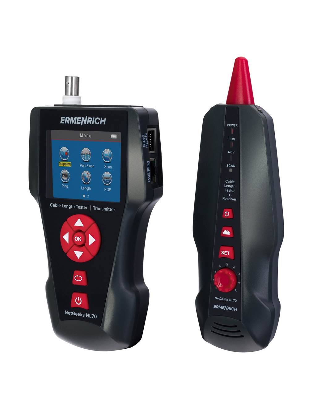 Измеритель длины кабеля Ermenrich NetGeeks NL70