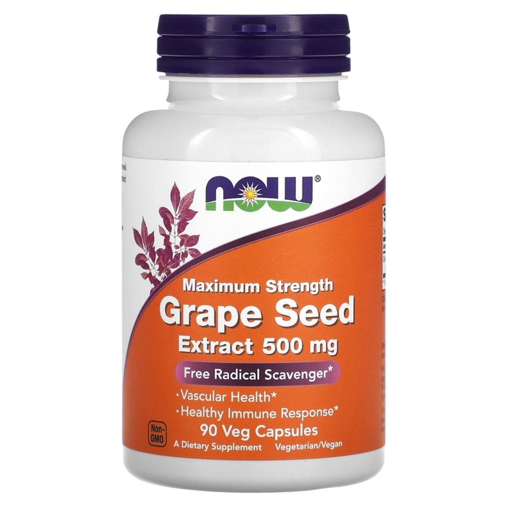 Now Foods Grape Seed Extract 500 mg 90 Veg Caps , Экстракт Виноградных Косточек