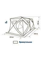 Палатка для зимней рыбалки HIGASHI Double Winter Camo Pyramid Hot