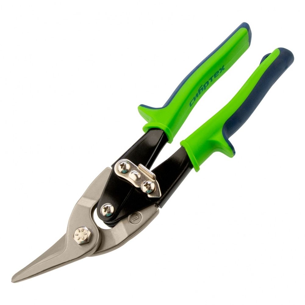 78338 Ножницы по металлу, 250 мм, левый рез, сталь С55, двухкомпонентные рукоятки СИБРТЕХ