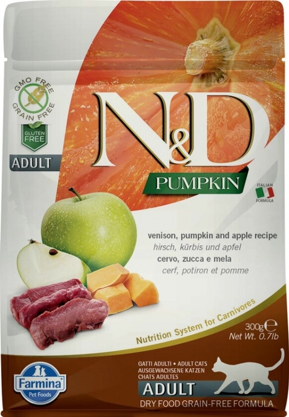 Сухой корм Farmina N&D Pumpkin Cat Adult беззерновой с олениной и тыквой для кошек 1,5 кг