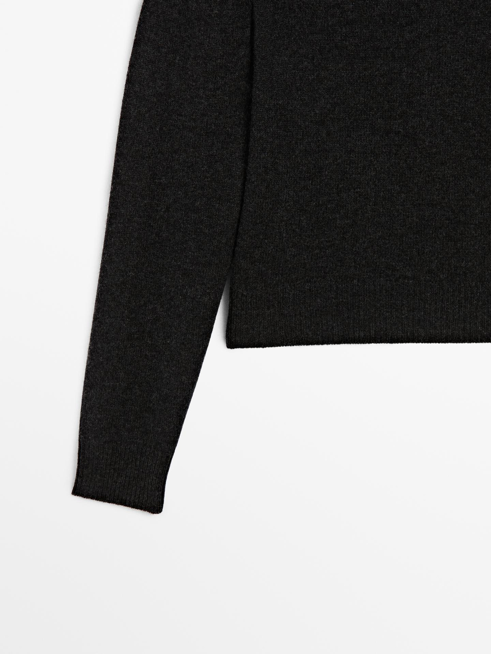 Massimo Dutti Свитер из 100% шерсти, антрацитово-серый