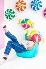 Шар (18"/46 см) Круг, Леденец, Синий