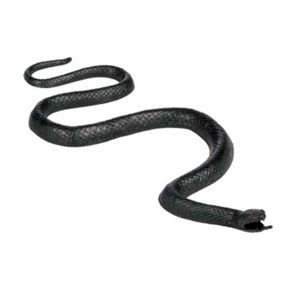 Змея черная пластик 24см/A