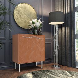 Комод Арт Колор leaves Стайл Сильвер с 2 полками Томленый оранжевый