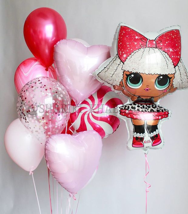 "Малиновые леденцы" (набор из 10 шаров) №2184