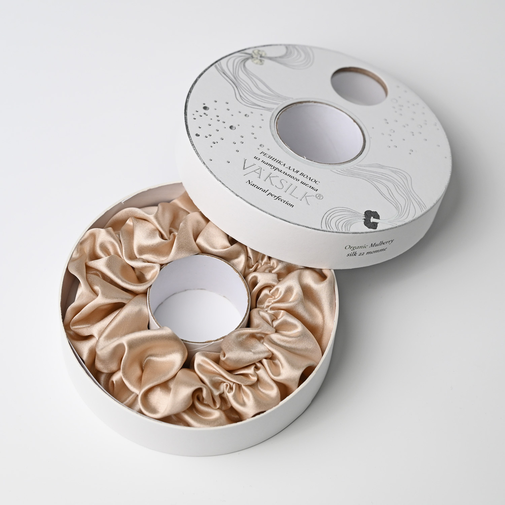 Резинка для волос "FLOWER" шампань