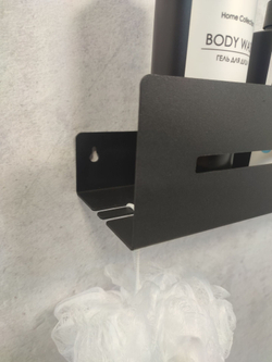 Полка настенная прямая черная MetaDec Sideline 30см