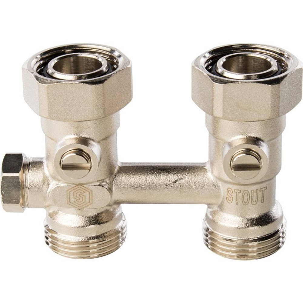 Узел нижнего подключения прямой STOUT - 3/4" (НР/НГ, PN10, Tmax 120°С, для однотрубной системы)