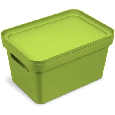 Корзина для хранения с крышкой «Фортуна», цвет оливковый, 27*19*15см С745ОЛВ