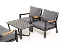 "Орхидея" лаунж-зона 4-местная из алюминия, цвет темно-серый