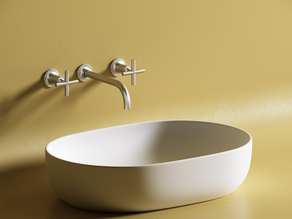 Умывальник чаша накладная овальная (цвет Белый Матовый) Element 600x415x135мм