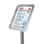 Рамка на стойке для рекламы (210х297 мм), А4, алюминиевая, прижимные стороны, BRAUBERG, 232208