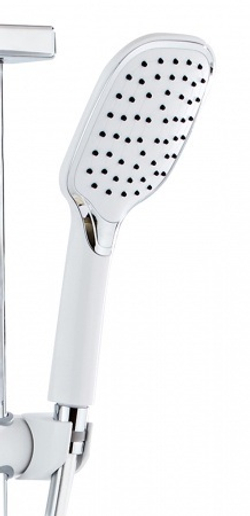 Душевая система AZARIO с поворотным изливом, с термостатом, хром/белый (AZ-821)