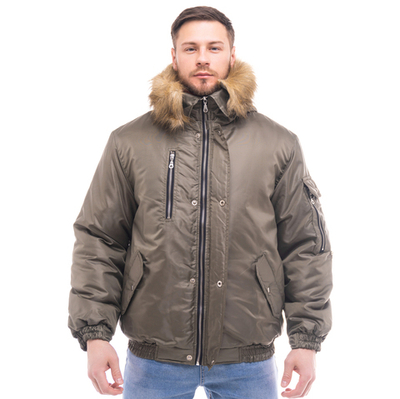 Куртка утеплённая мужская «АЛЯСКА» короткая цвет: хаки - ПОД ЗАКАЗ