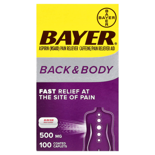 Bayer, Для спины и тела, 500 мг, 100 капсул, покрытых оболочкой