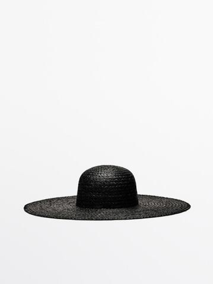 Massimo Dutti Шляпа из рафии, черный