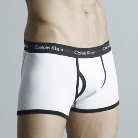Мужские трусы боксеры белые с чёрной резинкой Calvin Klein 365 White Black