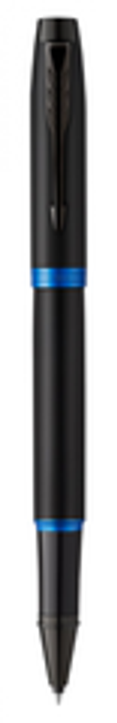 Ручка-роллер Parker IM Vibrant Rings Flame Blue, стержень:Fblk, в подарочной упаковке.